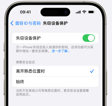 青海苹果手机维修分享iOS17'失窃设备保护'功能是什么？ 