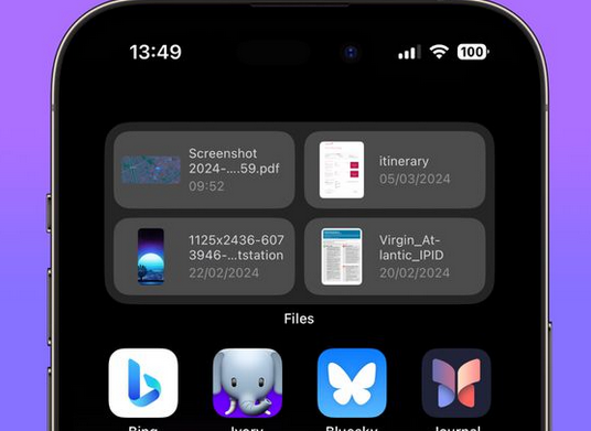 青海苹果屏幕维修分享iPhone主屏幕快速访问最近的文件 